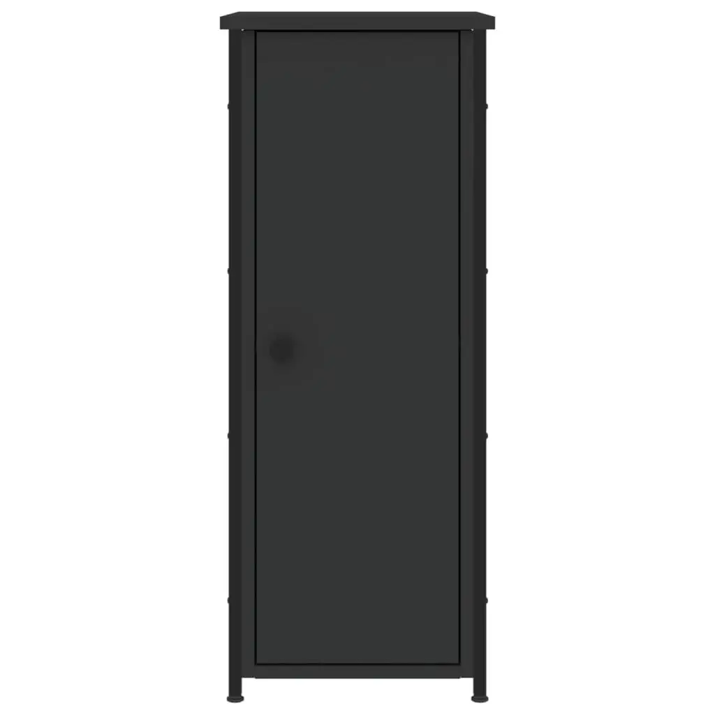 Bedside Cabinets Engineered Wood Iron Frame Black 32x42x80 cm 2 Piece