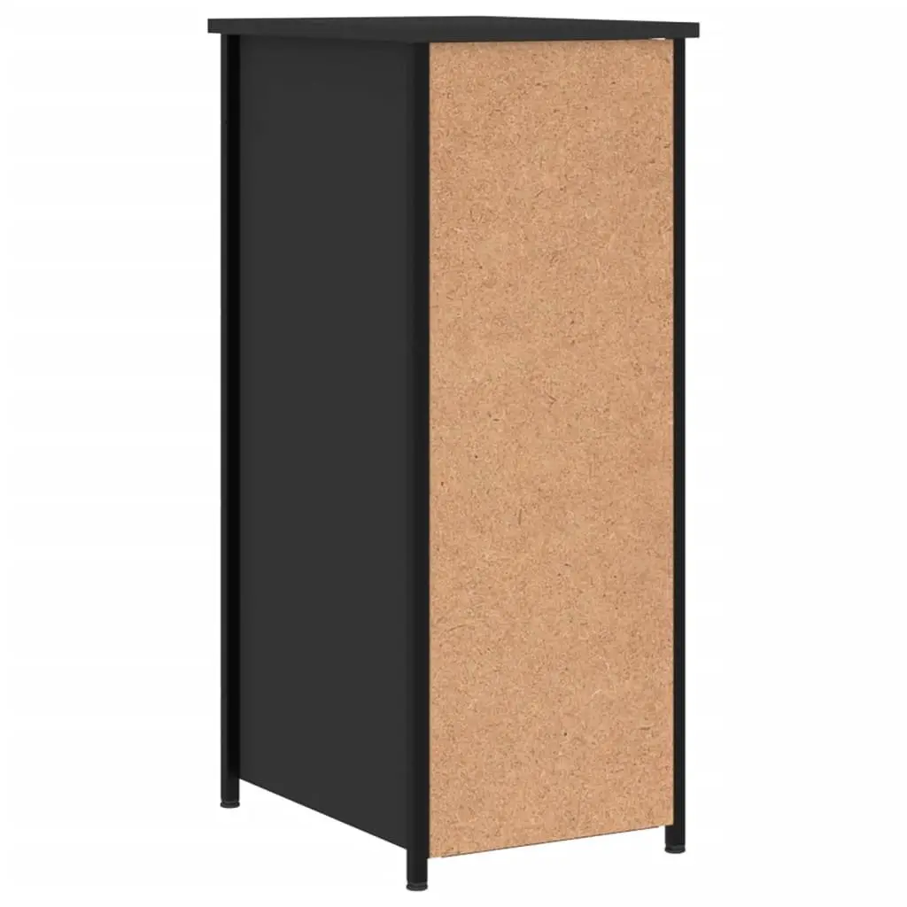 Bedside Cabinets Engineered Wood Iron Frame Black 32x42x80 cm 2 Piece