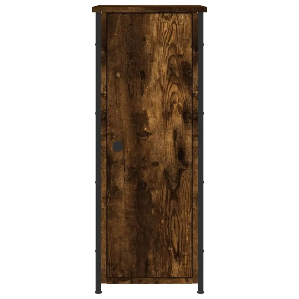 Bedside Cabinets Engineered Wood Iron Frame 32x42x80 cm Brown 2 Piece Industrial Style Nightstand Storage