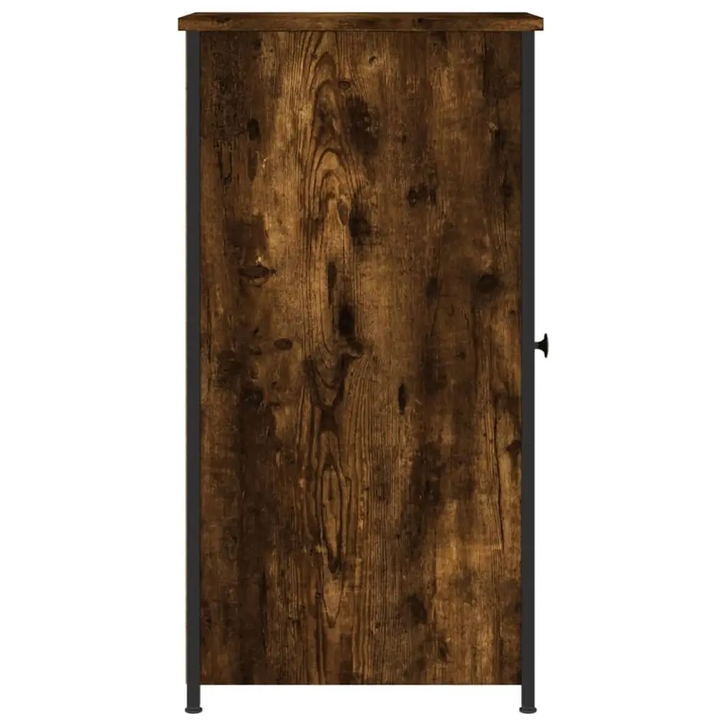 Bedside Cabinets Engineered Wood Iron Frame 32x42x80 cm Brown 2 Piece Industrial Style Nightstand Storage