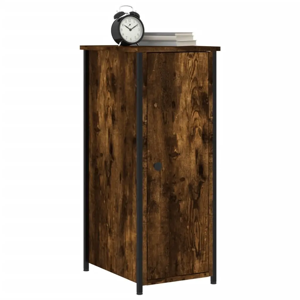 Bedside Cabinets Engineered Wood Iron Frame 32x42x80 cm Brown 2 Piece Industrial Style Nightstand Storage