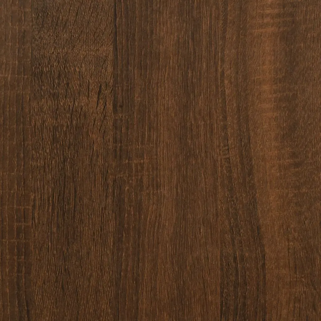 Bedside Cabinet Brown Oak 32x42x80cm Engineered Wood Industrial Style Storage