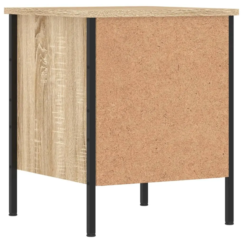 Bedside Cabinets 2 pcs Brown Engineered Wood Side Table with Drawers Storage