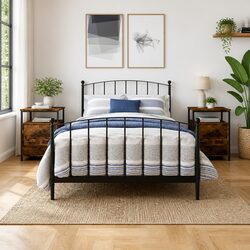 Durable Brown Engineered Wood Nightstands for Storage