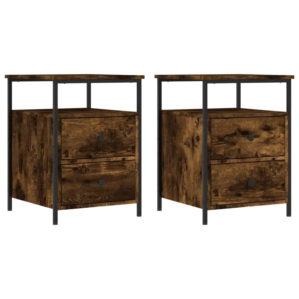 Brown Engineered Wood Nightstands for Storage