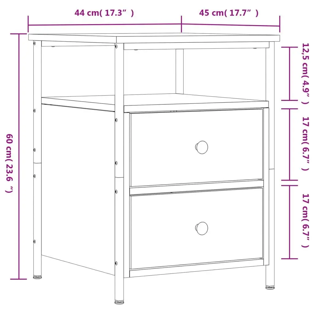Brown Engineered Wood Nightstands for Storage
