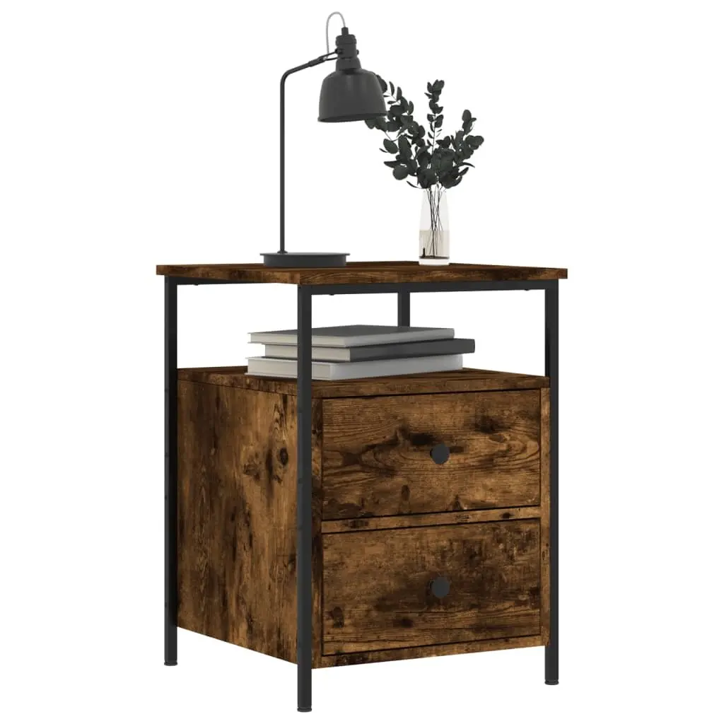 Brown Engineered Wood Nightstands for Storage