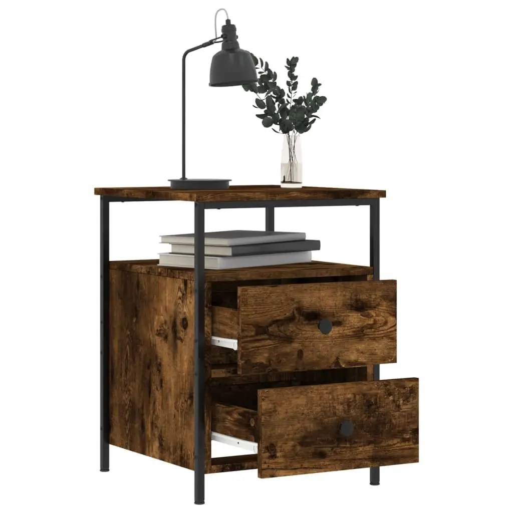 Brown Engineered Wood Nightstands for Storage