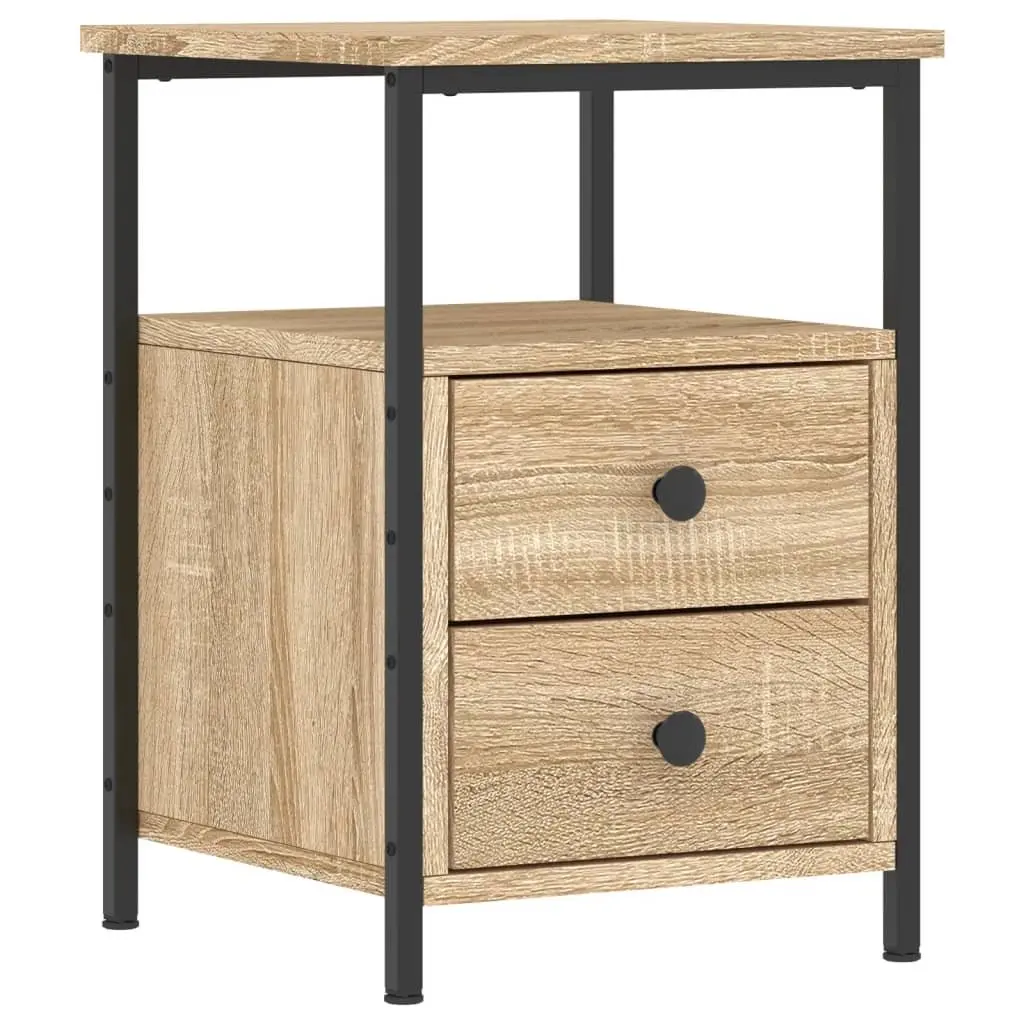 Nightstands Set of 2 with Iron Frame and Ample Storage