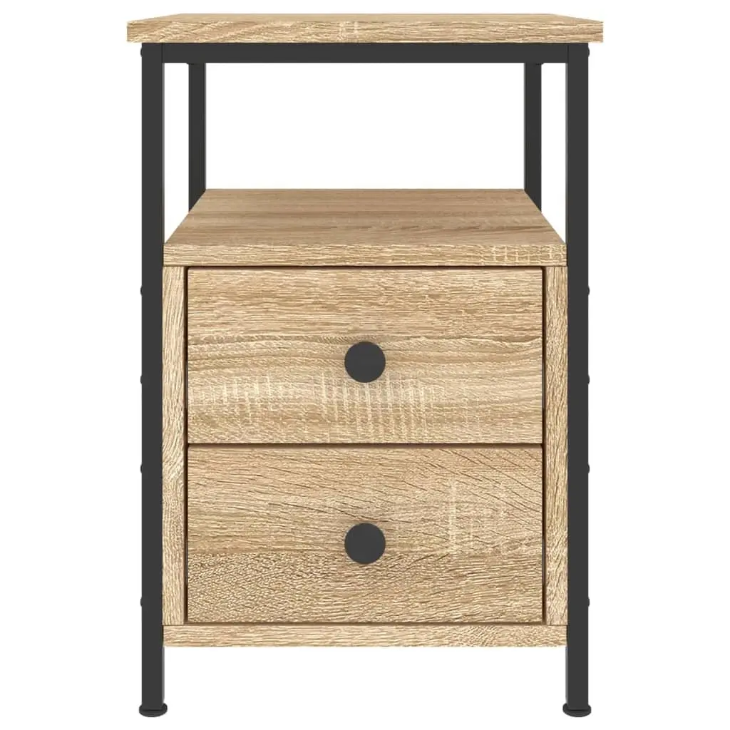 Nightstands Set of 2 with Iron Frame and Ample Storage