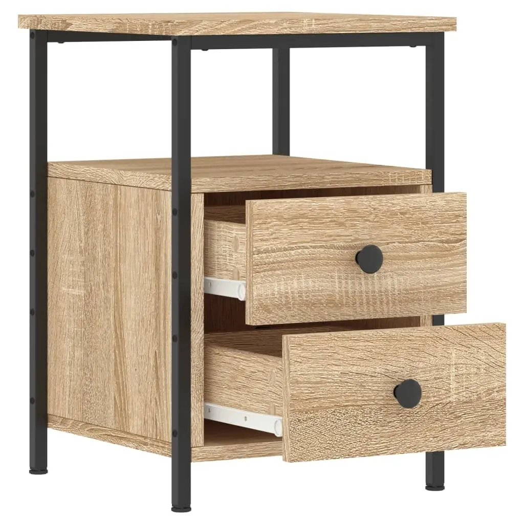 Nightstands Set of 2 with Iron Frame and Ample Storage