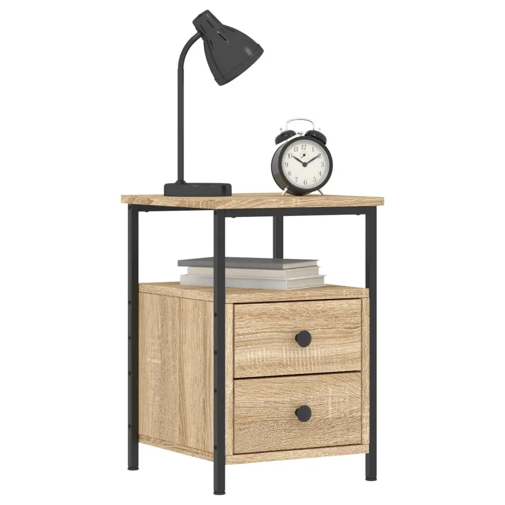 Nightstands Set of 2 with Iron Frame and Ample Storage