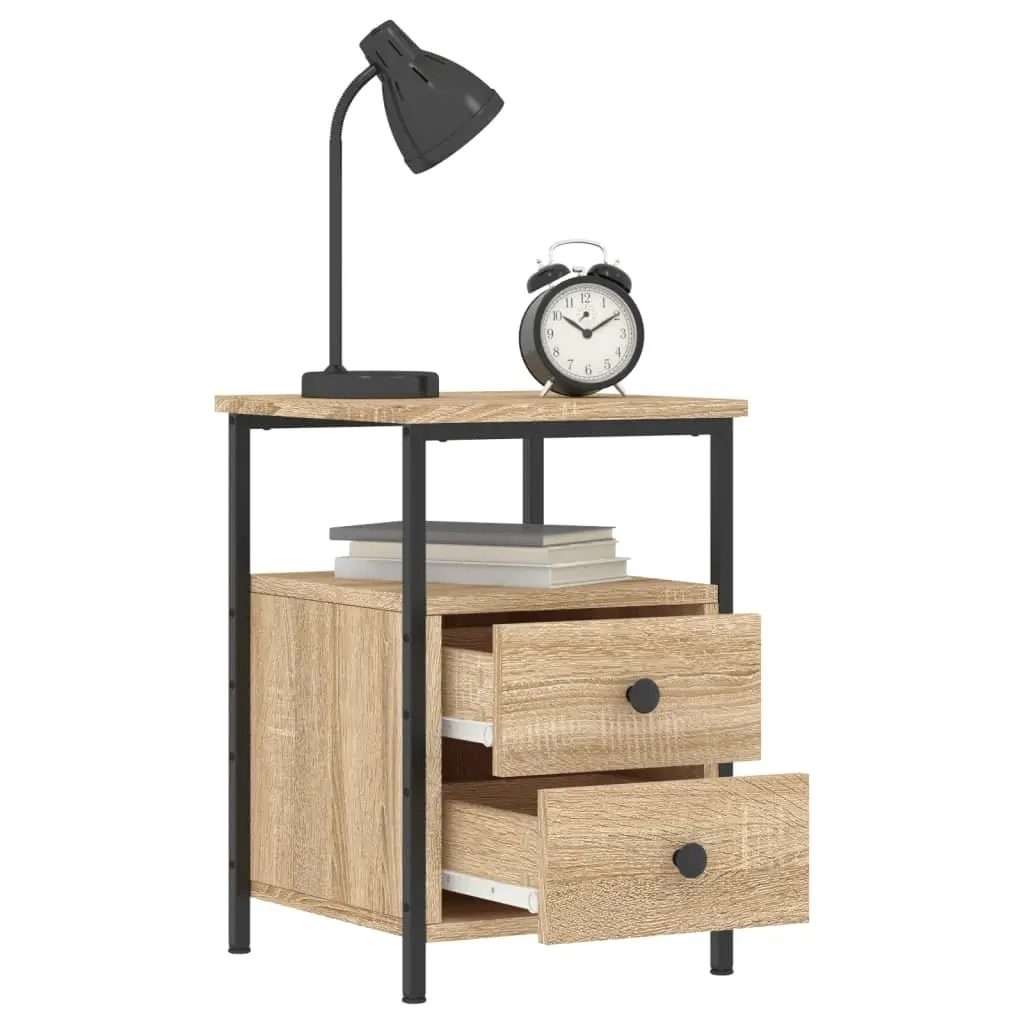 Nightstands Set of 2 with Iron Frame and Ample Storage