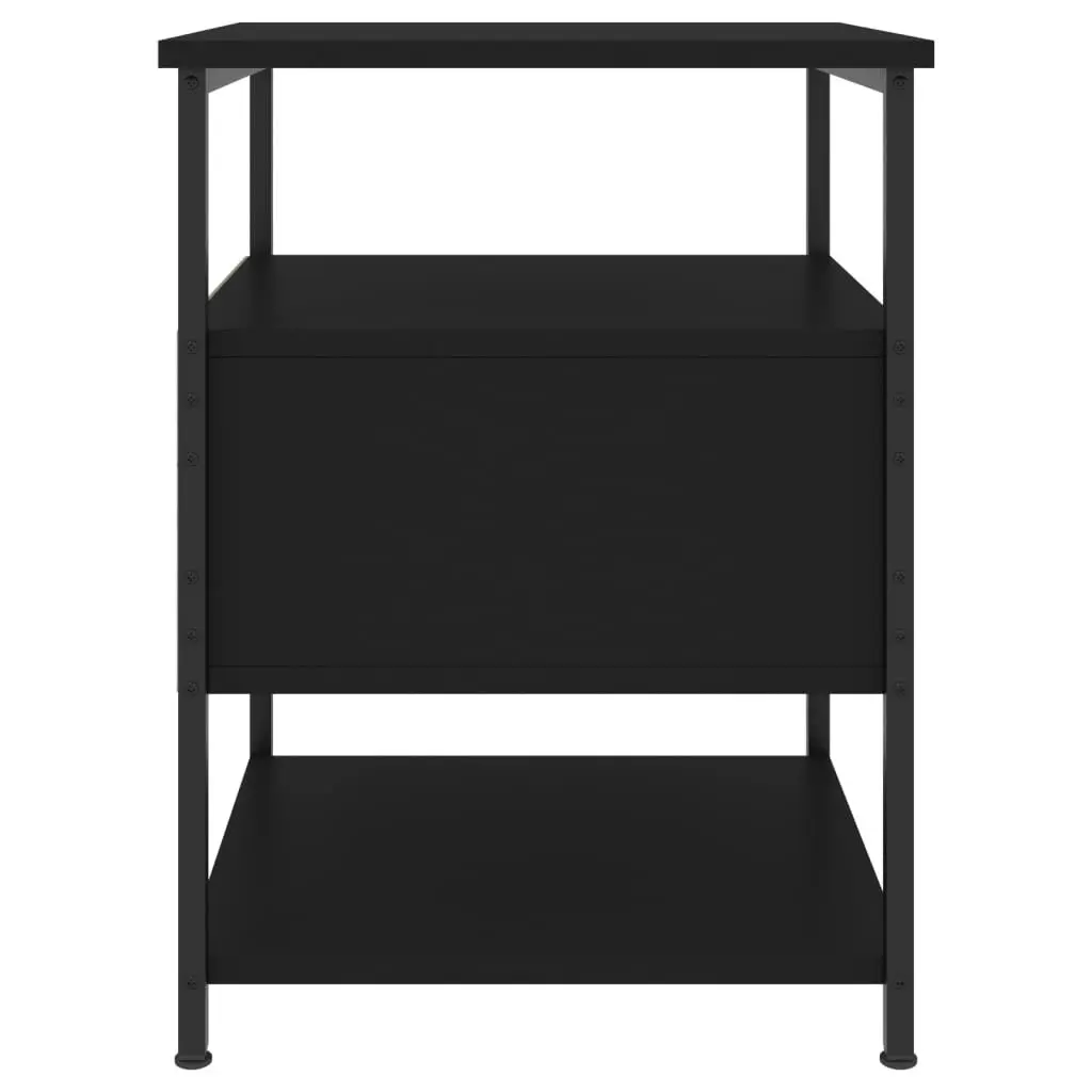 Black Bedside Cabinet with Ample Storage