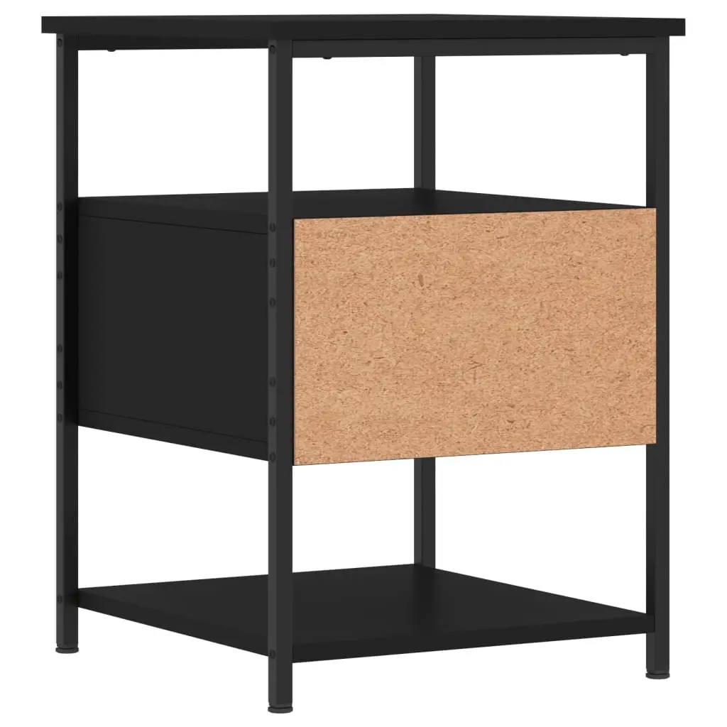 Bedside Cabinet 40x42x56 cm Compact Bedroom Storage Side Table Black 2 pcs