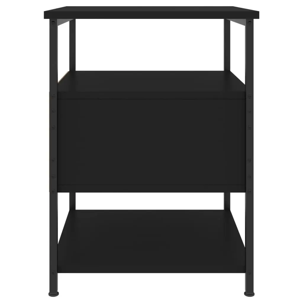 Bedside Cabinet 40x42x56 cm Compact Bedroom Storage Side Table Black 2 pcs