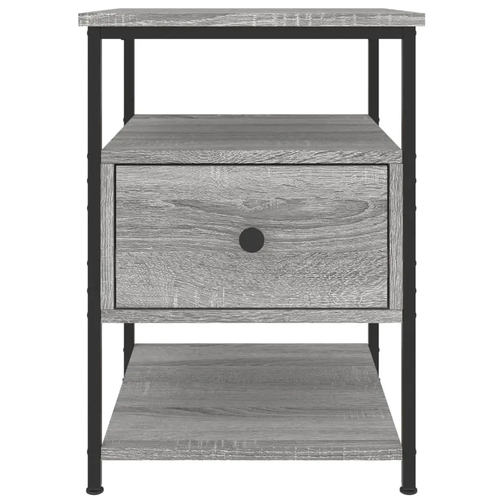 Grey Bedside Cabinets Set of 2 for Storage