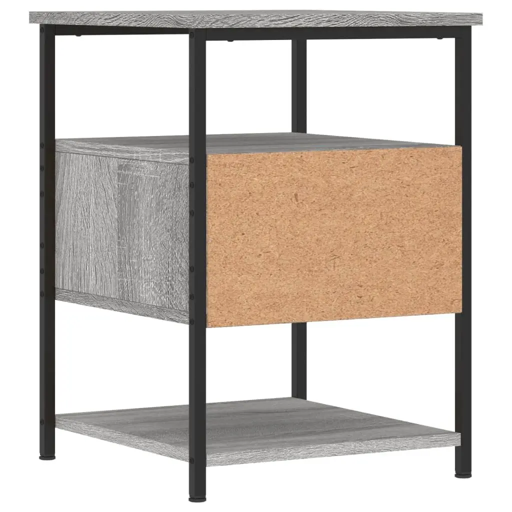 Grey Bedside Cabinets Set of 2 for Storage