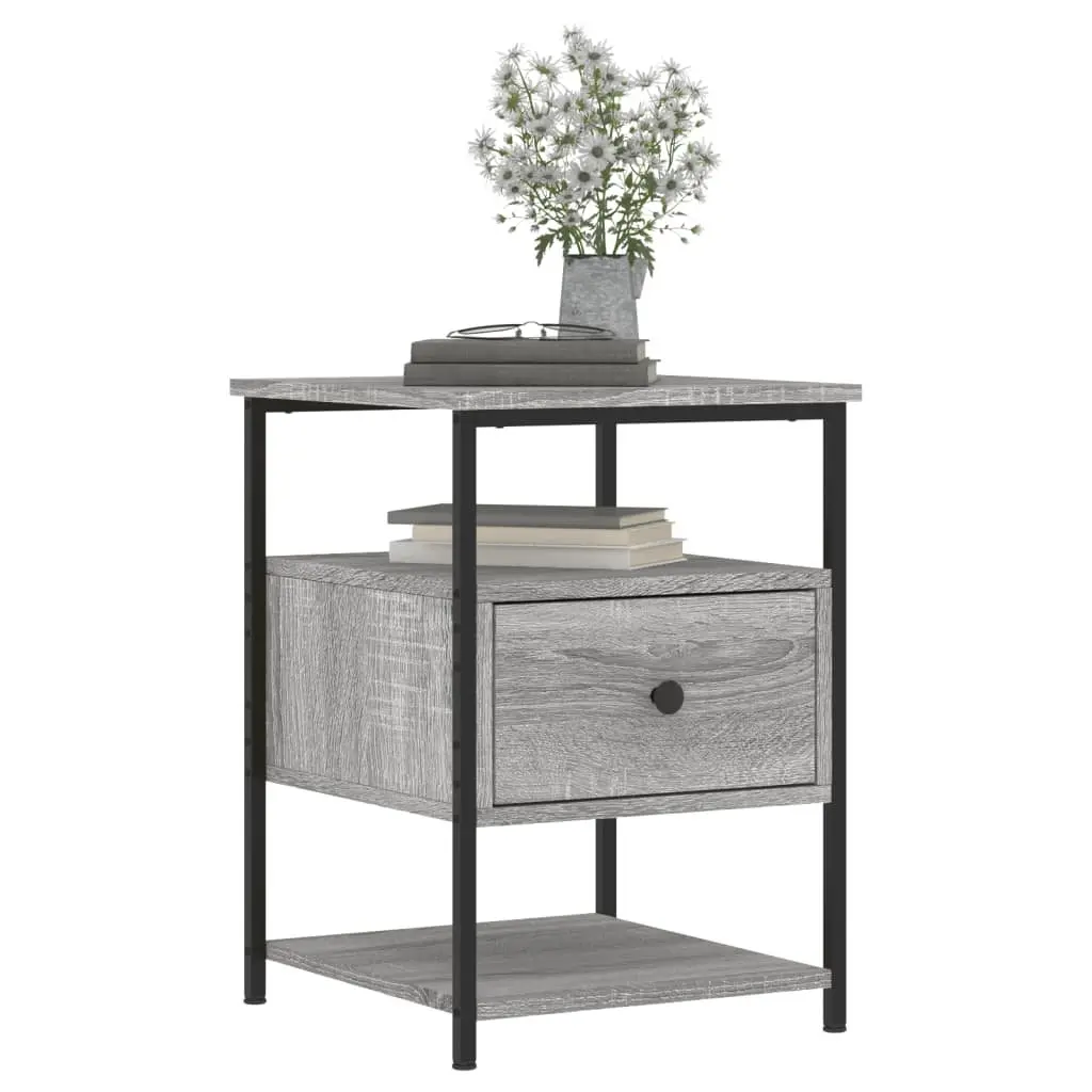 Grey Bedside Cabinets Set of 2 for Storage