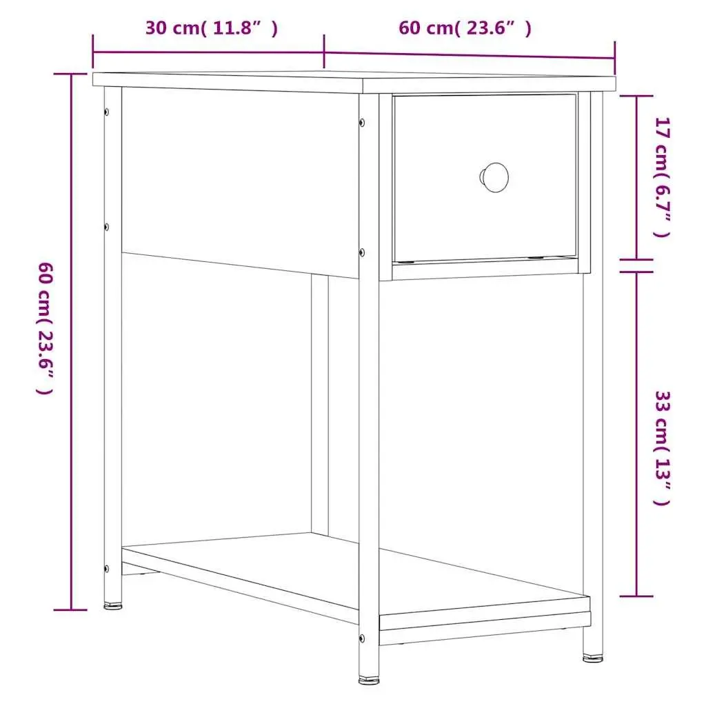 Bedside Cabinets 2 pcs Brown Engineered Wood Bedroom Storage Side Tables
