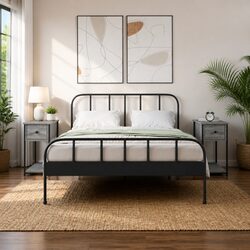 Compact Bedside Cabinets 2 pcs Grey Sonoma Engineered Wood