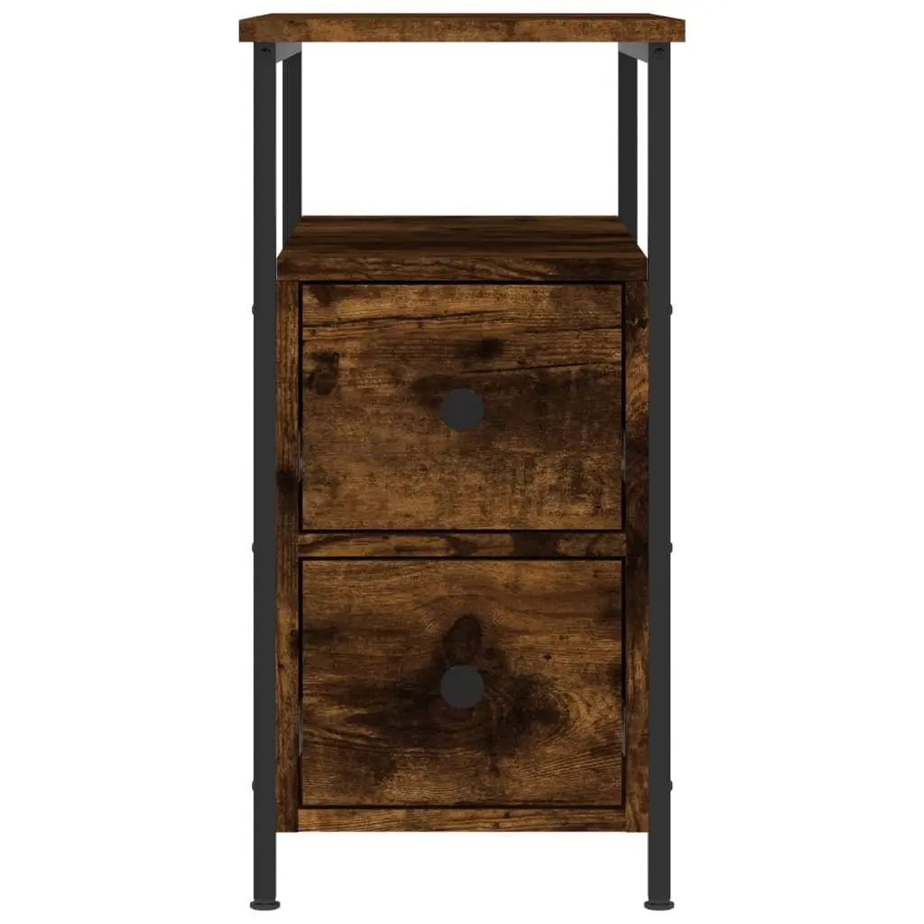 Bedside Cabinets 2 pcs Smoked Oak 30x60x60 cm Engineered Wood Storage