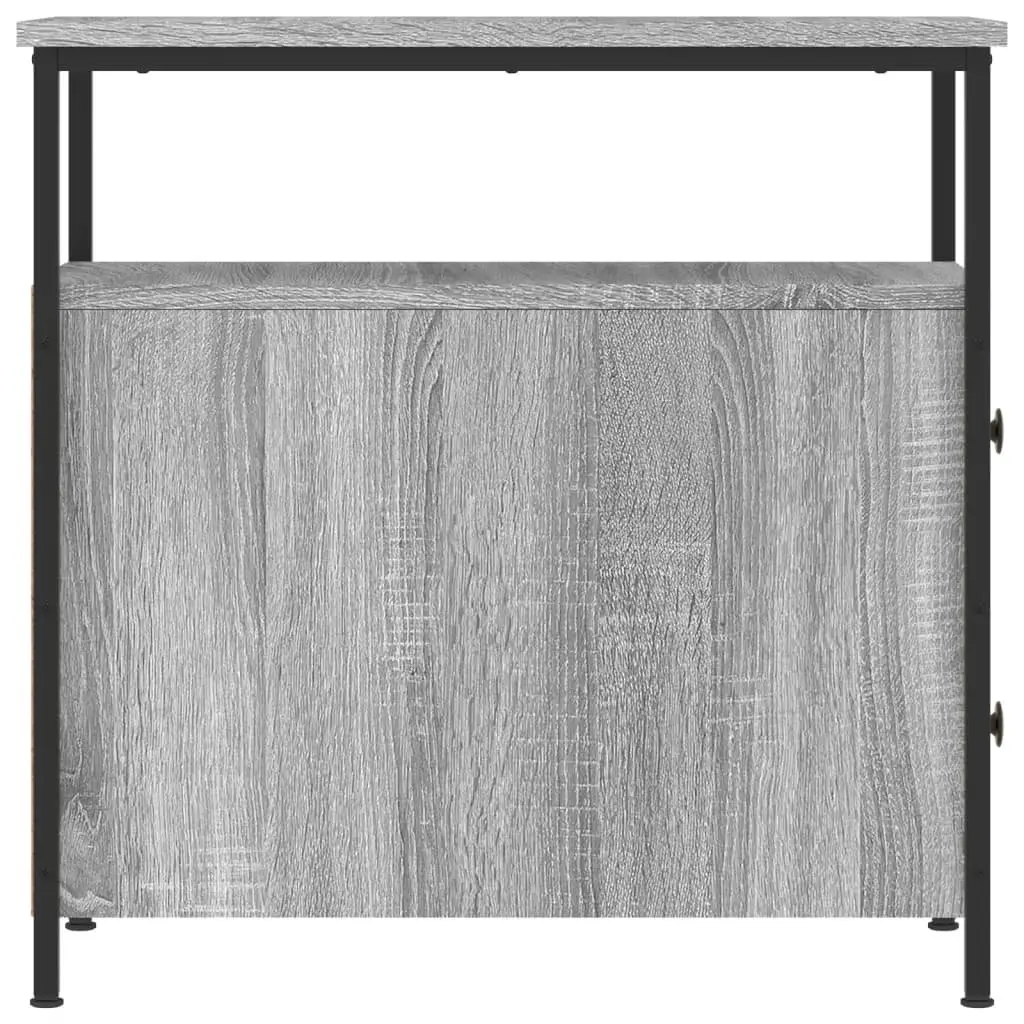 Bedside Cabinets 2 pcs Grey Engineered Wood Bedroom Storage Tables Nightstand