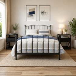 Durable Black Bedside Cabinets – 2 pcs, 40x42x55 cm