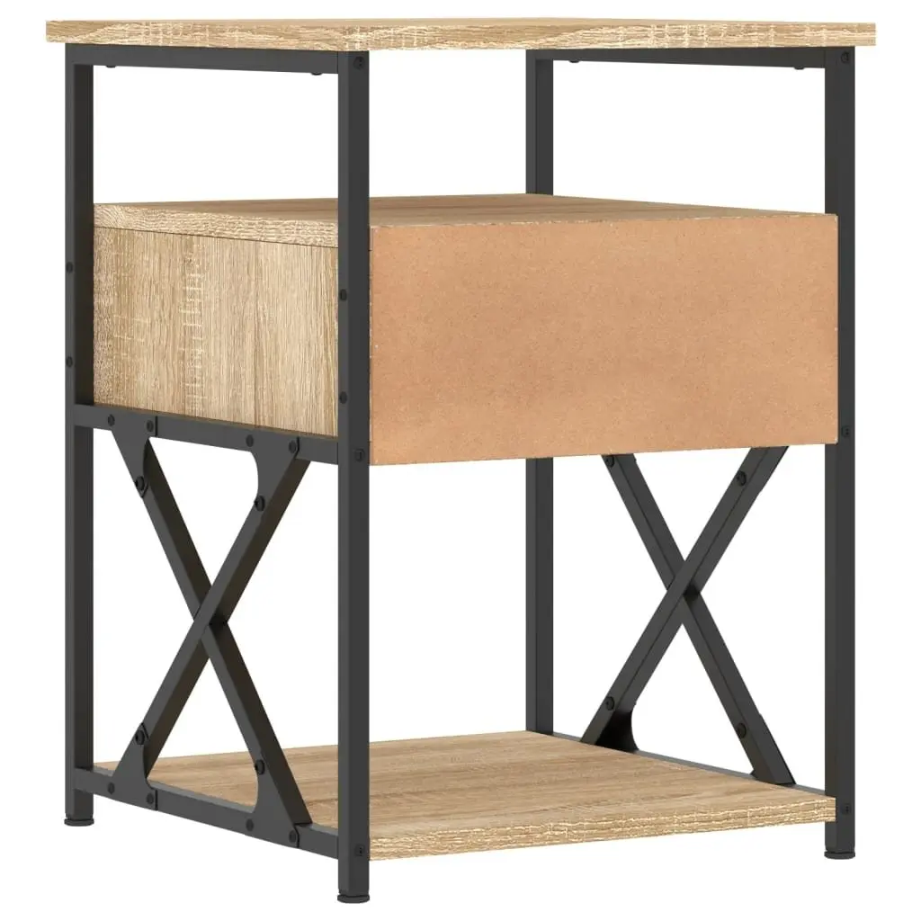 Bedside Cabinets 2 pcs Brown Engineered Wood Storage Nightstands Bedroom