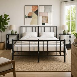 Industrial Style Black Bedside Tables 2 pcs 50x41x65 cm