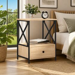 Sonoma Oak Nightstand 50x41x65 cm Industrial Design