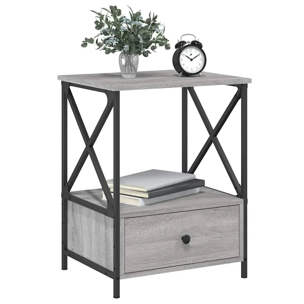 Bedside Tables 2 pcs Grey Sonoma 50x41x65 cm Engineered Wood Nightstand