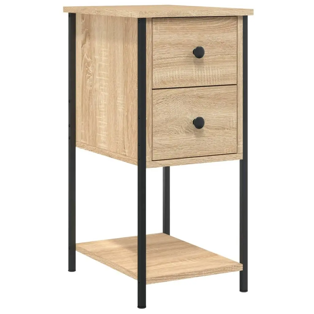 Bedside Cabinets 2 pcs Brown Storage Tables Bedroom Nightstands Engineered Wood