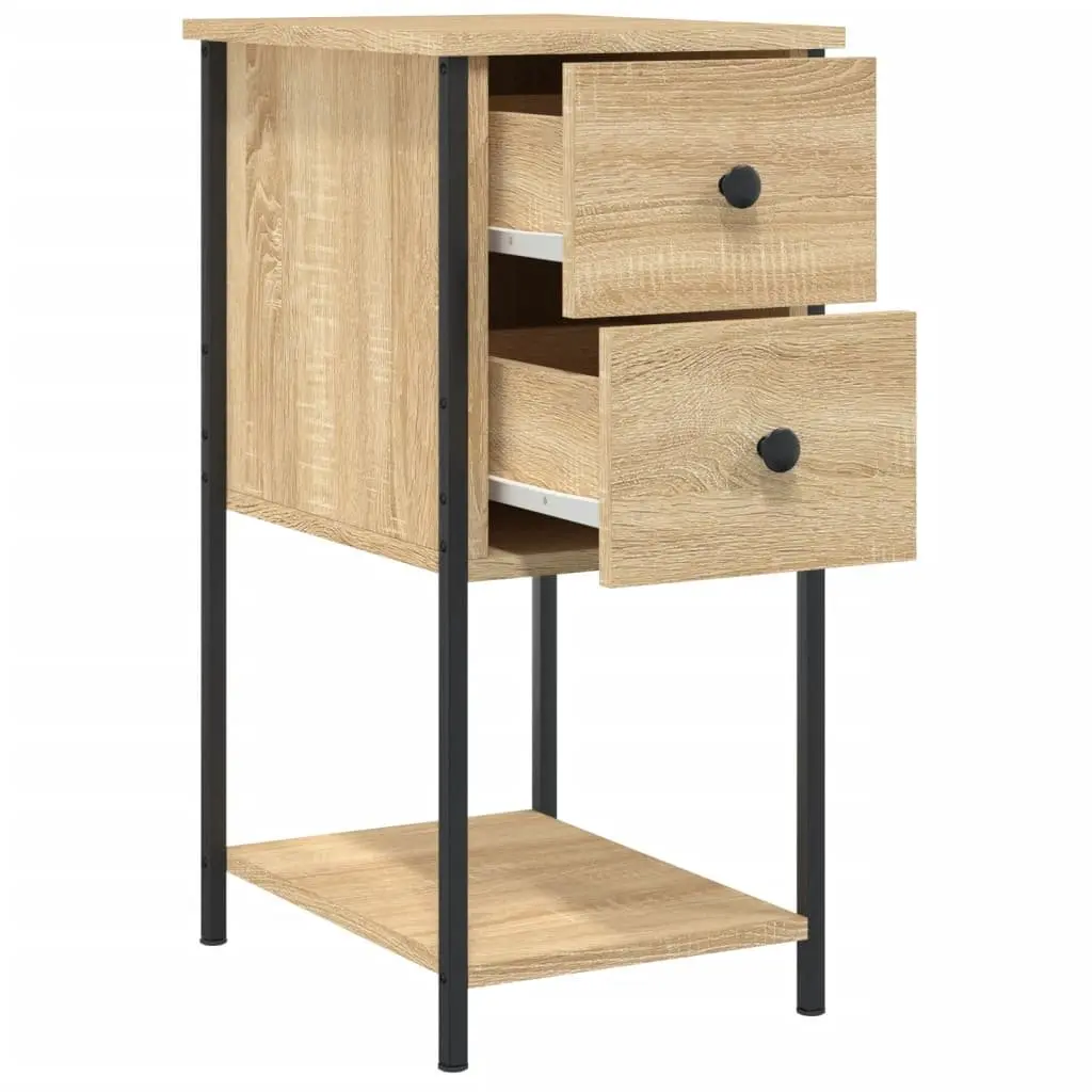 Bedside Cabinets 2 pcs Brown Storage Tables Bedroom Nightstands Engineered Wood