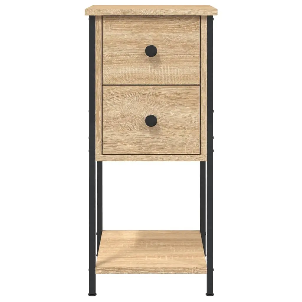 Bedside Cabinets 2 pcs Brown Storage Tables Bedroom Nightstands Engineered Wood