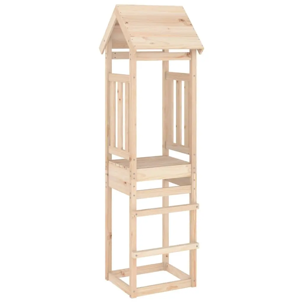 Solid Pine Wooden Play Tower 52.5x46.5x206.5cm