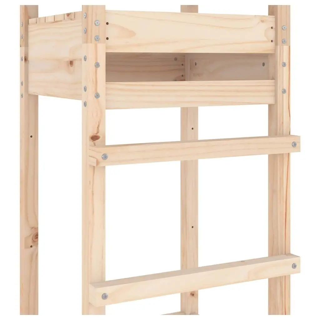 Solid Pine Wooden Play Tower 52.5x46.5x206.5cm