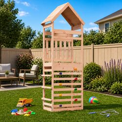 Sturdy Outdoor Play Tower with Slide for Kids