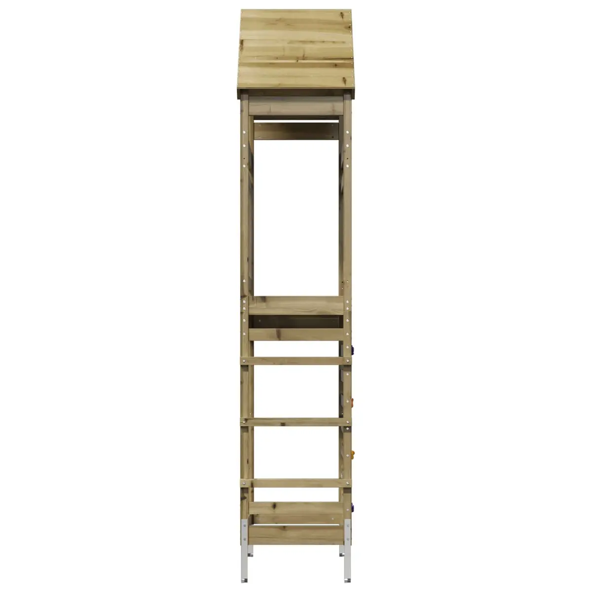 Outdoor Play Tower Solid Wood Brown Climbing Slide
