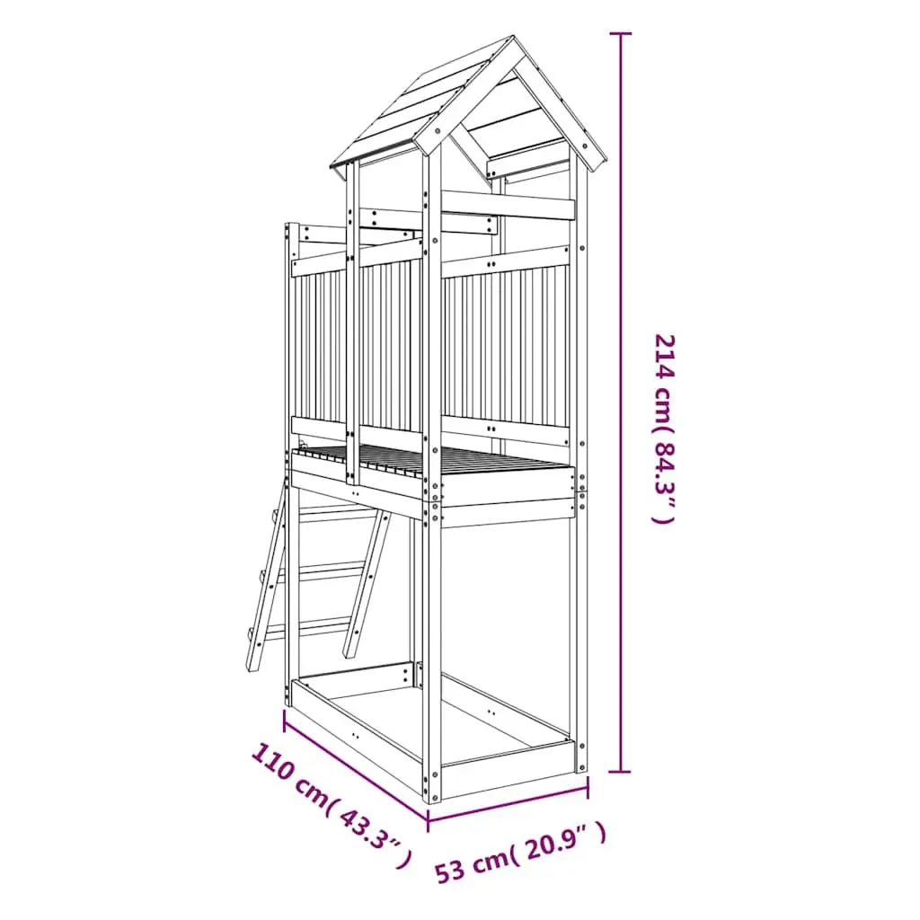 Outdoor Playset 53x110x214 cm Solid Wood Children Garden Play Equipment