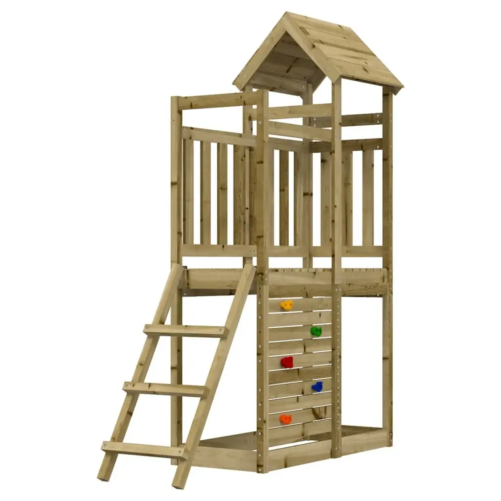 Wooden Climbing Frame with Rockwall and Ladder for Outdoor Fun