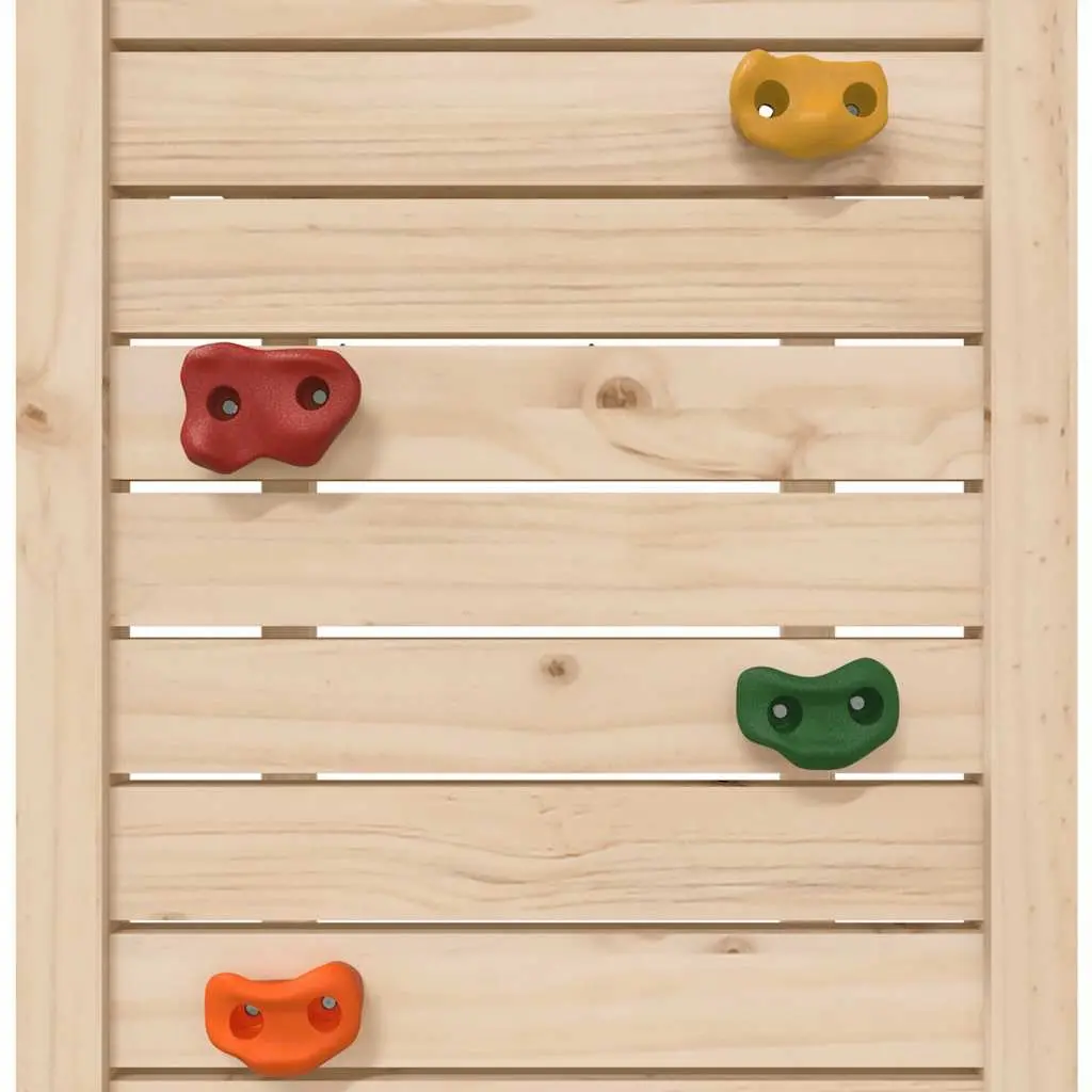 Wooden Play Tower with Rockwall 53x110.5x214 cm