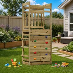 Wooden Outdoor Play Tower for Active Kids