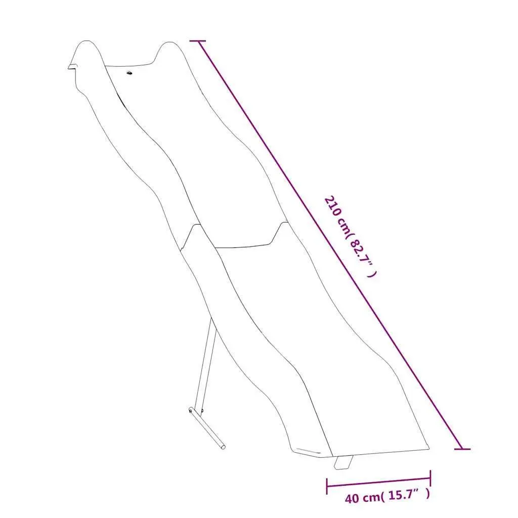 Slide Polypropylene 210x40 cm Blue Outdoor Garden