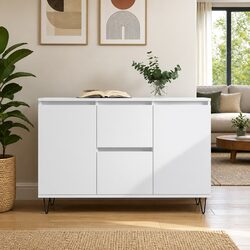 White Sideboard Buffet with Iron Legs 101.5x35x70 cm