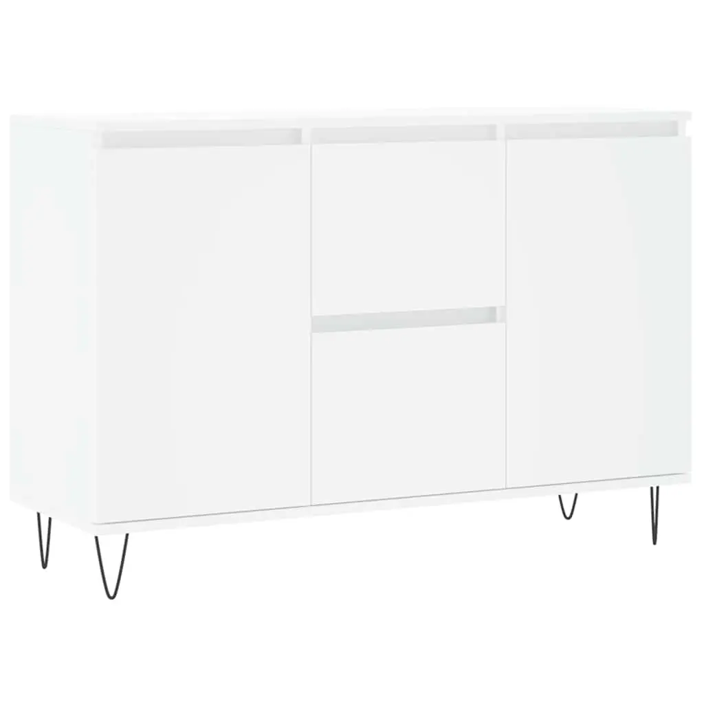 White Sideboard Buffet with Iron Legs 101.5x35x70 cm
