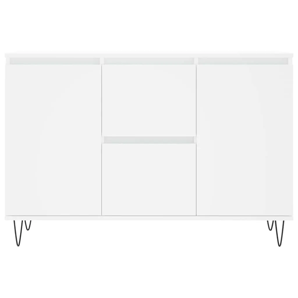 White Sideboard Buffet with Iron Legs 101.5x35x70 cm