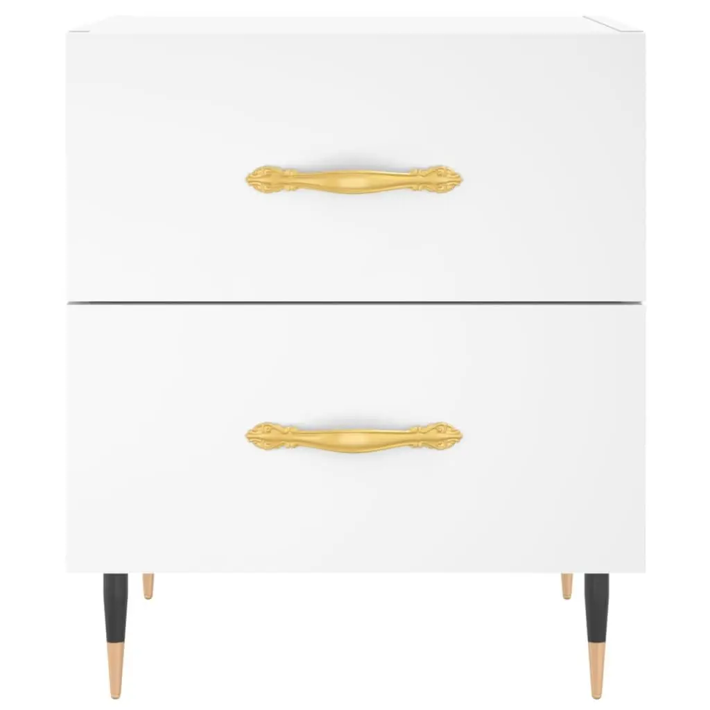 White Bedside Cabinet with Durable Drawers