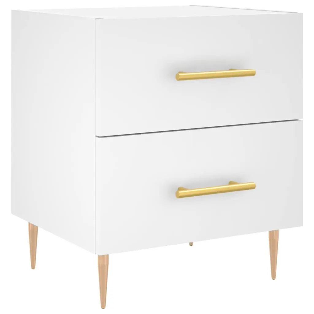 White Engineered Wood Bedside Cabinet