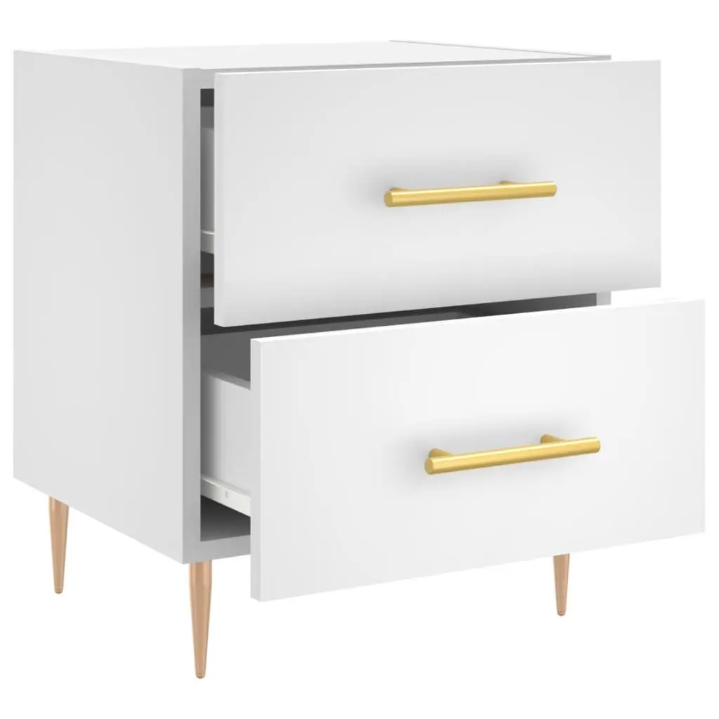 White Engineered Wood Bedside Cabinet